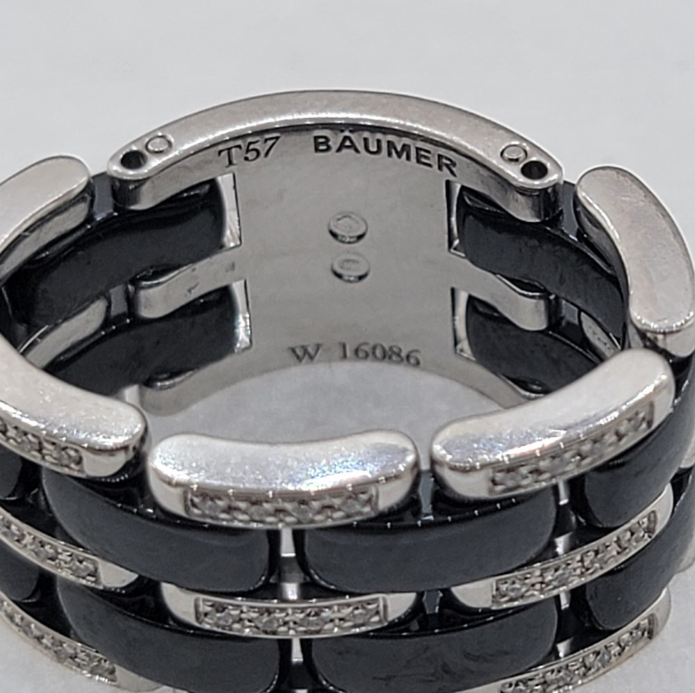 Chanel Ultra Diamond Black Ceramic 18k White Gold Size 7.75 - Picture 3 of 4